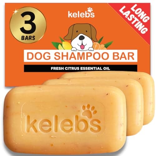 Kelebs Shampoing Chien Solide Naturel pour Anti Perte De Poil | Fortifie Le sous-Poil, pour Poil Long Et Court, À l'huile De Coco Et Beurre De Karité | Bio pour (Anti Odeur)