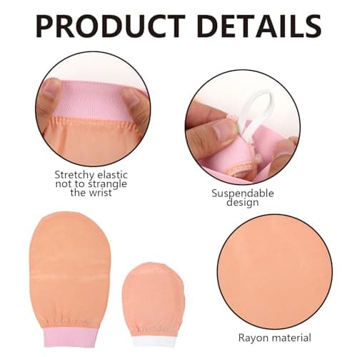 SRLWMYI 3 en 1Gants Exfoliants en Soie pour Visage & Corps Chouchou Satin Coffret Corps & Visage Favorise le Renouvellement Cellulaire et Enlève les Peaux Mortes Sans Savon.