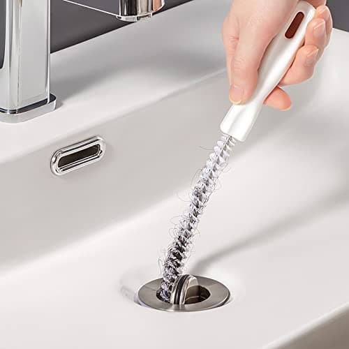 KEYRI 2 Pièces Brosse de Nettoyage de Drain D'égout, Flexible 45cm évier Brosse de Nettoyage pour Débouchage de Canalisation et Les Tuyaux, Vidange Drague Outil pour Salle de Bains Cuisine (2 Pièces)