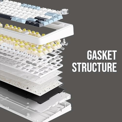 EPOMAKER x Aula F75 Clavier Mécanique Gasket à 75%, sans Fil/Bluetooth/USB-C, avec Cinq Couches de Coussinets, Bouton, RVB, Batterie, NKRO (Black, Reaper Switch)