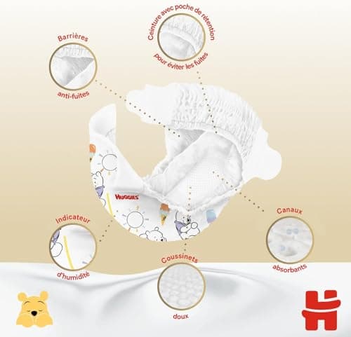 HUGGIES Extra Care - Couches bébé Taille 5 (11/25kg) - Pack de 66 couches - extra doux - barrières anti fuite - facile à changer - hypoallergénique et testé dermatologiquement - avec des motifs Disney