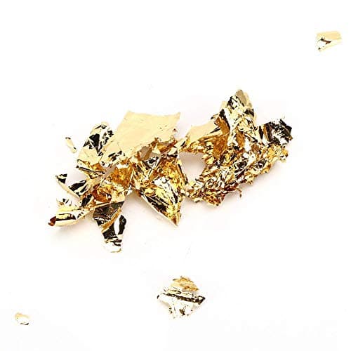 2 Bouteille Feuille d'Or, Flocon d'Or Alimentaire Gâteau Chocolat Décoration Flocon Bricolage Artisanat Feuille d'Or Maison Restaurant Décor Feuille d'Or(2)