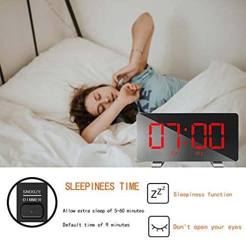 DollaTek Double Réveil Polyphonique LED Grand Écran Horloge Électronique - Mot Rouge