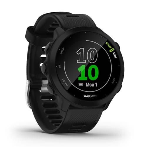 Garmin Forerunner 55 - Montre GPS multi-activités running avec fonctions d’entrainement Garmin Coach et cardio au poignet – Noire