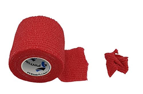 PintoMed - Bandage Cohésif - 10 Rouleaux Rouge X 5 cm X 4.5 m Autoadhésif, Sports Bande, Premiers Secours Adhésif, Vet Wrap
