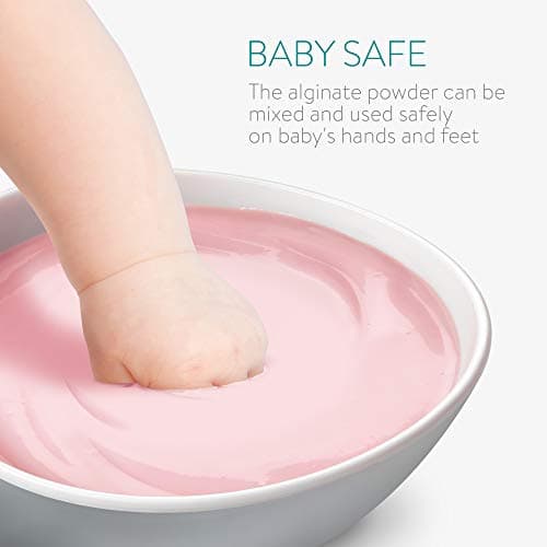 Navaris Moulage 3D pour Bébé - Kit Sculpture pour Empreintes Mains Pieds Nouveau-Né - Alginate et Plâtre - Accessoire Souvenir Naissance