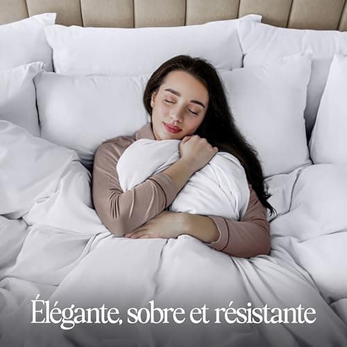 Utopia Bedding Housse de Couette 220x240 cm avec 2 Taies d'oreiller 65x65 cm (Blanc) - Parure de lit 220 x 240 cm - Ensembles de Housses de Couette en Microfibre brossée Douce