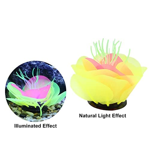 VOCOSTE Aquarium Simulation Corail Aquatique Fleur, Silicone Décoration Jaune