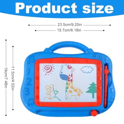 WMUVAZA Ardoise Magique Enfant, Ardoise Magique Effaçable et Colorée avec Stylo Magnétique, Tablette à Dessin Magnétique pour Enfants, Jouet Éducatif pour Garcon Fille, Bleu