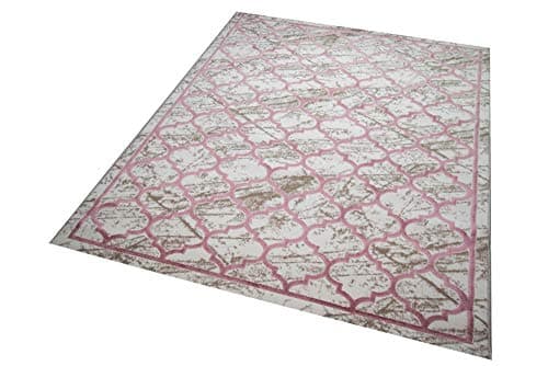 Teppich-Traum Tapis Designer Tapis Moderne Motif marocain en Beige Rose Größe 80x150 cm