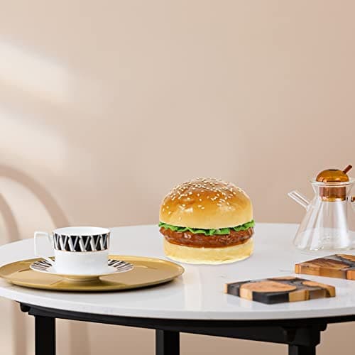Amosfun Burger en Simulation Réaliste pour Photographie de Nourriture - Accessoire de Cuisine pour Enfants, Jouet Éducatif en Bois pour Dinette, Idéal à Partir de 2 Ans