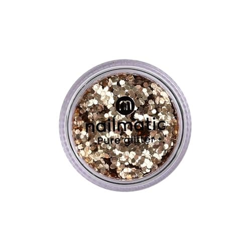 Nailmatic Coffret Paillettes Dorées et Rose Foncé Biodégradables - Paillettes Visage, Ongles et Cheveux - Maquillage Paillette Dermatologiquement Testée à Base de Plantes - Fabriqué en Europe