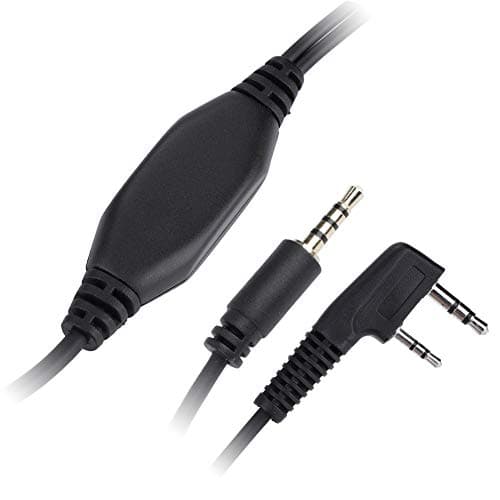 Akozon Câble De Casque, de Connexion spécial pour Casque Bluetooth Radio Connexion Spéciale bidirectionnelle avec Le Bouton PTT (Push to Talk) UV-5R Vimoto V3 V6 V8 etc.