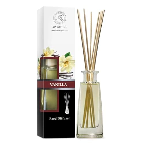 Diffuseur Parfum de Vanille 100ml - Naturel Fragrance Fraîche et Durable - Kit Diffuseur Cadeau avec 10 Bâtonnets de Bambou - Meilleur pour Aromathérapie