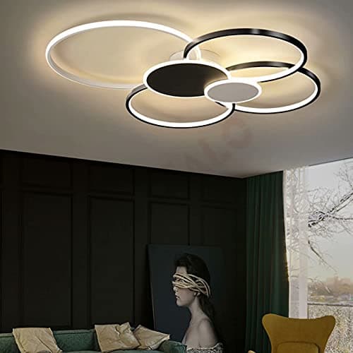Plafonnier LED à intensité variable 71W avec télécommande, 2700K - 6500K Lampe de forme ronde moderne pour salon, chambre, cuisine