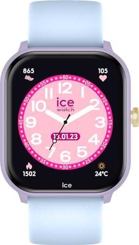 Ice-Watch - ICE smart junior 2.0 Purple Soft blue - Montre connectée violette pour enfant avec bracelet en silicone bleu - 022801 (1,75 pouces)