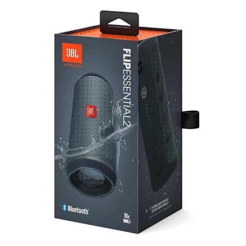 JBL Flip Essential 2 Enceinte Bluetooth portable avec batterie rechargeable, Étanchéité IPX7, Autonomie de 10h, Noir