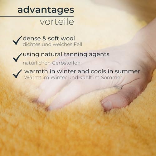 CAWI Peau de mouton médicale pour bébé et adulte - Peau tannée naturelle - Hypoallergénique - Soulage la pression - Isolation thermique - Régulation de l'humidité - Fourrure décorative