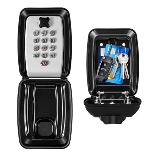 Nestling® Boite a Clefs de Securisee Exterieur, Grande Boîte à Clés Murale Étanche avec Code à 12 Chiffres, Boite à Clé Ultra Robuste pour Maison, Usine, Garage, Airbnb, Gris, X-Large, BH014