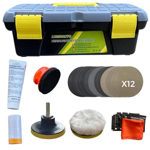 LUMINAUTO kit Renovation Phare Voiture Renovateur Phare Voiture - Kit Polissage Phare Voiture 2-en-1 pour Nettoyage et Restauration de phares pour Auto et Moto