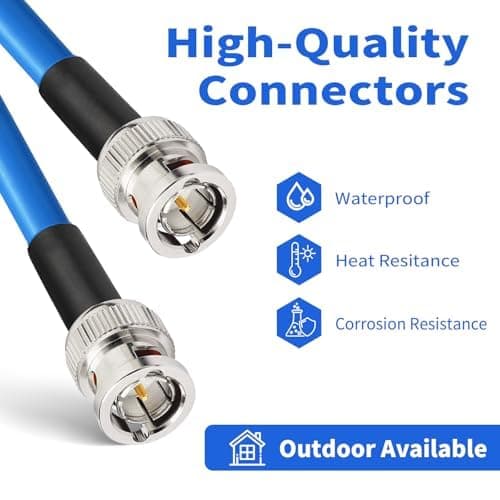 Superbat Câble BNC Câble Vidéo SDI 4,6m 3G/6G/12G (Belden 1694A, 75Ohm) Mâle à Mâle pour Caméras et Équipements Vidéo Supporte HD-SDI/3G-SDI/4K/8K, Câble Vidéo de Précision (1 pièce)