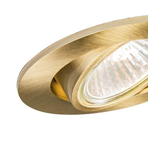 QAZQA cisco - Spot encastrable - 1 lumière - Ø 90 mm - Doré/Laiton - Design, Moderne - éclairage intérieur - Salon I Chambre I Cuisine I Salle à manger