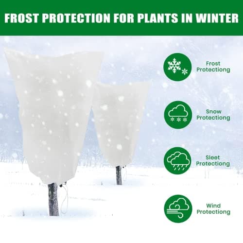 Voile Hivernage Plante Exterieur, Lot de 2 Housse d'hivernage pour Plantes en Pot, 80 x 120cm Contre Le Froid et Le Gel, 60g/m2 bâche Protection Arbustes Couverture