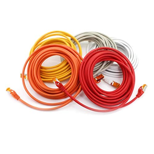 1aTTack.de 1m - Câble réseau Cat.7 5 couleurs 01-5 pièces Câble LAN Gigabit Ethernet Câble patch 10000 Mbits Câble Cat7 Câble S FTP PIMF blindage LSZH Câble brut Cat.7 Prise Rj45 Cat 6a - 5 x 1 mètre