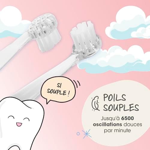 VITALmaxx Brosse à dents électrique pour enfants | Des dents propres et ludiques avec lumière LED et minuterie | L'introduction idéale à l'hygiène dentaire pour les bébés et les jeunes enfants