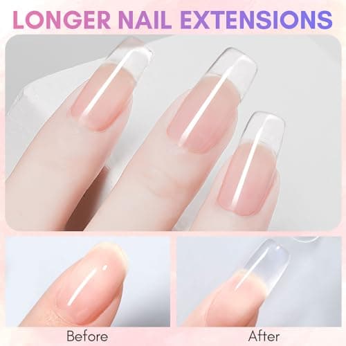 Makartt Poly Nail Extension Gel - Long Lasting Nail Builder Gel de Construction Ongle, Acrylic Thickening Gel pour Beginner and Professional, Quick Extender Gel UV/LED pour Nail Art, 50ML(Transparent)
