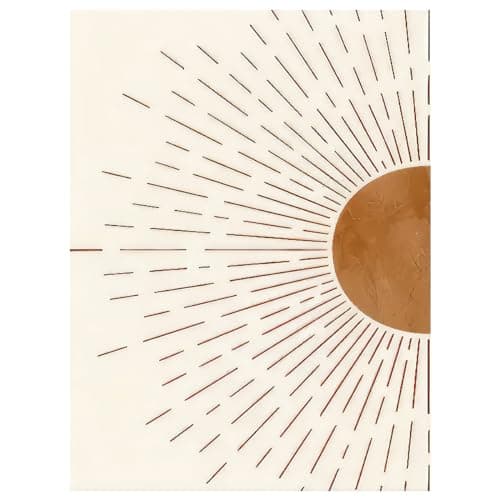 KXHHYB Lot de 2 posters aux lignes abstraites - Lignes abstraites - Motif soleil - Tableau mural - Ligne géométrique - Décoration moderne pour salon et chambre à coucher - Sans cadre - A, 30 x 40 cm x