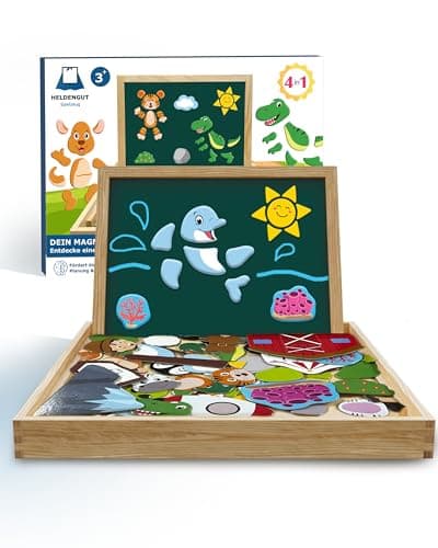 HELDENGUT® Puzzle en Bois Magnétique dès 3 Ans - Jouet pour Filles dès 3 Ans - Jeu Magnétique Créatif & Durable dès 3 Ans
