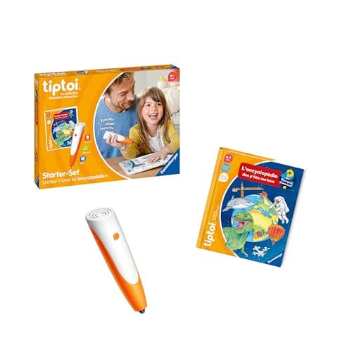 Ravensburger - tiptoi® - Starter Set - Lecteur + Livre 'L'encyclopédie des p'tits curieux' - Jeu éducatif électronique, sans écran - Dès 4 ans - version française - 00176, Orange