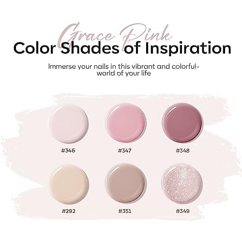 Modelones Polygel Pailleté Rose Nudee 6 Couleurs 15 ml Poly gel pour Ongles Faux Ongles Extension Construction Vernis Semi Permanent Quick Building Extender Gel Kit pour Manucure Nail Art Debutant
