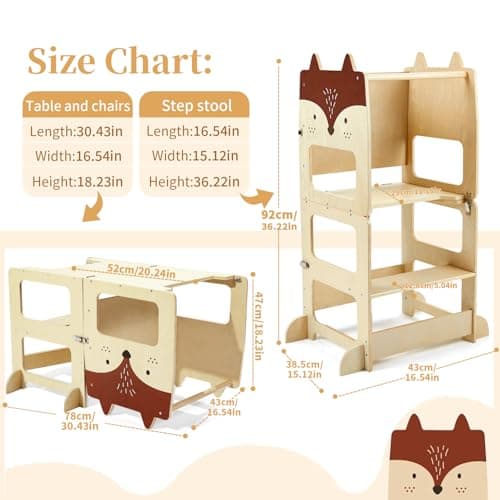 Labebe Tour d Observation Enfant Grande Taille, Tour Montessori 1-3 Ans, 3 in 1tour d'observation