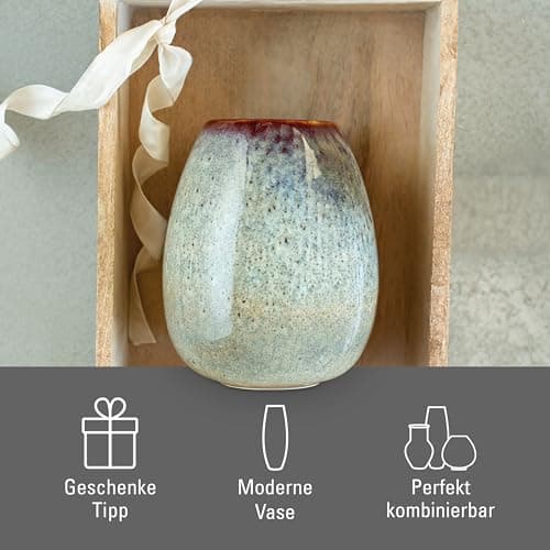like. by Villeroy & Boch Lave Home Vase Egg Shape, 14,5 x 14,5 x 17,5 cm, Beige