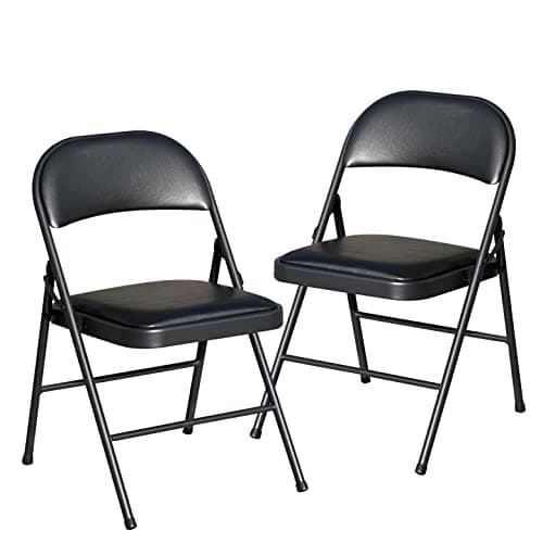 BOOSDEN Lot de 2 Chaises Pliantes, Chaise Pliante Confortable, Chaise Pliante Salle a Manger,Chaise pliante rembourrée, Chaises Pliantes pour Cuisine, Bureau, extérieur, Jardin, Charge maximale 136 kg