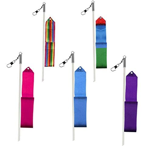 Trimming Shop Ruban de Gymnastique Rythmique avec bâton de Danse virevoltant pour Enfants, Danse Artistique, activités d'entraînement de Gymnastique, 4 mètres, 5 Couleurs Assorties