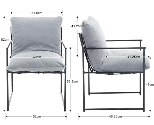 Wahson Lot de 2 Chaise Salle à Manger en Chenille Chaise de Cuisine Moderne Rembourré avec Pieds en Métal, Chaise de Salon avec Accoudoirs pour Salle à Manger/Chambre/Restaurant,Girs