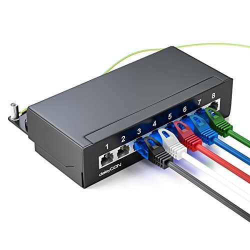 deleyCON 5x 0,5m CAT6 Set de Câbles Réseau - Court 50cm U-UTP RJ45 CAT-6 Câble LAN Câble Patch Ethernet Câble DSL Switch Routeur Modem Répéteur Panneau de Brassage - Coloré