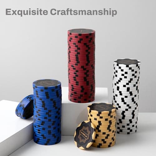 SLOWPLAY Nash Jetons de Poker en Argile | Rouleau de 50 jetons Bleu, 14g | numérotée Jetons pour Poker Texas Holdem | Conception et Fabrication exquises (1)