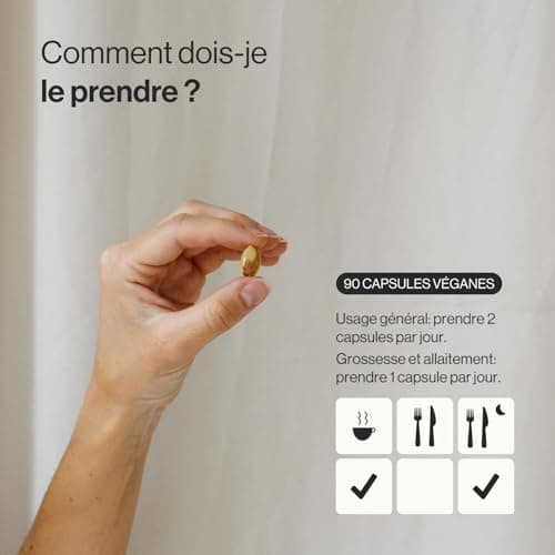 Oméga 3 Végan 80% DHA - à partir d'Huile d'Algues - 900 mg de DHA par Dose Quotidienne (2 gélules) - sous forme de Triglycérides - 90 Softgels