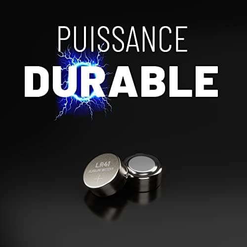 ABSINA 10x Pile LR41 AG3-1,5V Alcaline étanche avec Longue durée - LR736 / L736 / G3 / G3A / 3GA / 192 / GP192 / V3GA / RW87 - Piles LR41, LR41 Pile Bouton, Pile LR41 pour thermometre, Pile LR 41