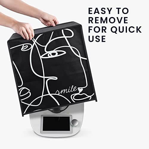 kwmobile Housse Compatible avec Thermomix TM5 / TM6 - Housse de Protection intégrale pour Robot de Cuisine - Noir-crème
