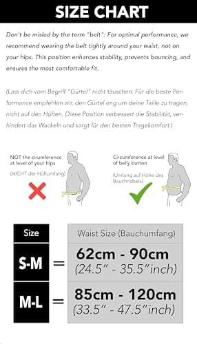 Fitgriff® Ceinture Running - Banane Porte Telephone Sport (pour Tous Smartphones) - pour Course a Pied, Jogging, Sport - Femme et Homme (Black, 62-90cm Tour de Taille)