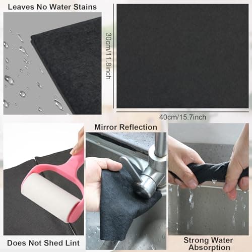 Lot de 10 chiffons de nettoyage magiques épais, réutilisables, en microfibre épaisse, pour voitures, cuisine, vitres (30 x 40 cm, 10 pièces)