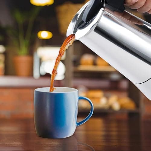 WUGPISEN-Moka Express,La Cafetière Expresso Iconique,Cafetière Moka en aluminium Italien,Argenté. 6 Tasses (Inoxydable)