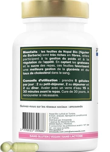Nopal Bio Extra Fort | Formule Puissante | 180 Gélules Vegan | Qualité Supérieure