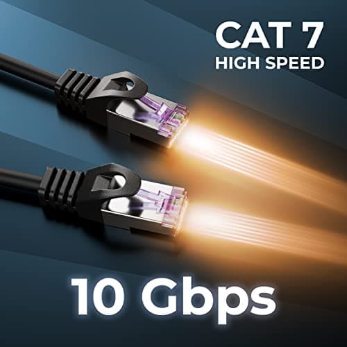 deleyCON 5x 0,5m CAT7 Câble Réseau - 10 Gigabit - Court 50cm RJ45 Câble de Raccordement Câble Ethernet (Cuivre, SFTP PiMF Blindage) LAN DSL Modem Routeur Panneau de Brassage CAT7 CAT6 CAT5 - Coloré