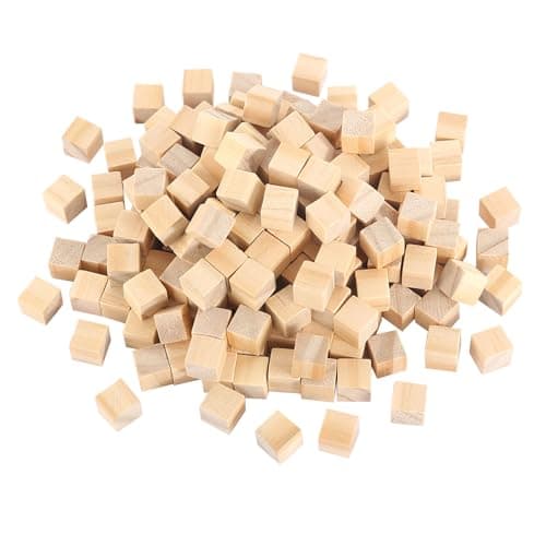 500 Pièces Cubes en Bois 10mm Naturel Blocs Carrés en Bois Cubes de Pin Carrés Inachevé Carrés en Bois Cubes Blocs Vierges Cube Bois Bricolage pour DIY Peinture Artisanat Décoration